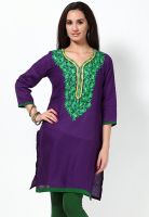 Riya Purple Embroidered Kurtis