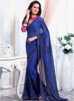 Roop Kashish Blue Printed Saree