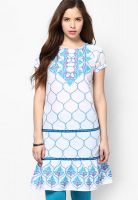 Sangria Blue Printed Kurtis