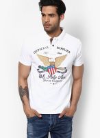 U.S. Polo Assn. White Printed Polo T-Shirts