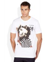 VOI JEANS White Round Neck Tee