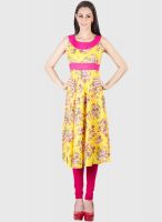 Vani Yellow Printed Kurtis