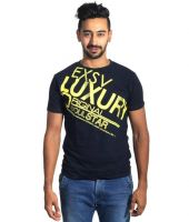 Zachi Navy Cotton Round Neck Exclusive Luxury Printed Slim Fit Men T-Shirt