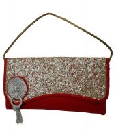 Balee Fashions  Red Silk Evening Clutches