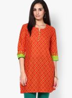 Entropy Orange Kurta