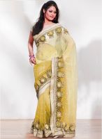 Mahotsav Yellow Embellished Saree
