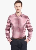 Mark Taylor Red Checked Slim Fit Formal Shirt