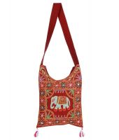 Rajrang Maroon Cotton Sling Bag