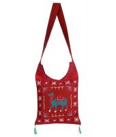 Rajrang Maroon Cotton Sling Bag