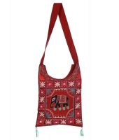 Rajrang Maroon Cotton Sling Bag