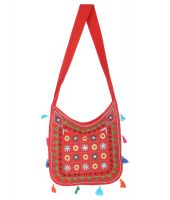 Rajrang Red Cotton Sling Bag