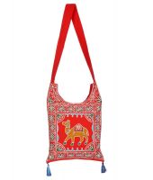 Rajrang Red Cotton Sling Bag