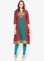 Rangmanch By Pantaloons Green Printed Kurtas