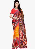 Salwar Studio Orange Printed Saree