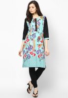 Shree Aqua Blue Printed Kurtis