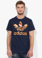 Adidas Originals Geo Tref Navy Blue Round Neck T-Shirt