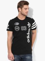 Adidas Originals Logos Black Round Neck T-Shirt