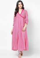 Bhama Couture Pink Printed Kurtis