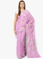 Bunkar Purple Embellished Saree