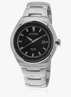 CITIZEN Eco-Drive Aw1251-51E Silver/Black Analog Watch