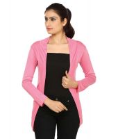 Haniya Pink Cotton Lycra Shrugs