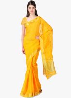 Janasya Janasya Yellow Synthetic Weaved Saree