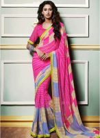 Khushali Fashion Pink Printed Saree