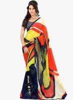 Lookslady Beige Printed Saree