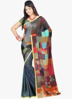 Lookslady Grey Printed Saree