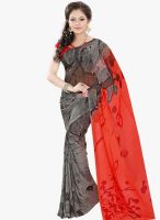 Lookslady Grey Printed Saree