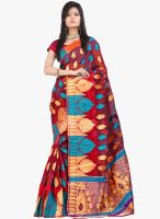 Lookslady Lookslady Maroon & Purple Banarasi Silk Saree