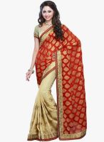 Lookslady Maroon Embroidered Saree