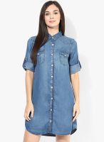 MANGO-Outlet Blue Solid Tunic