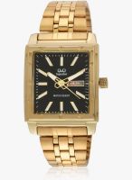 Q&Q S122-002Y-Sor Golden/Black Analog Watch