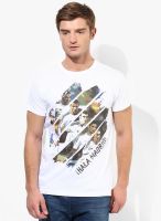 Real Madrid C.F. White Printed Round Neck T-Shirt