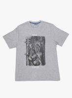 Reebok Grey Printed Round Neck T-Shirts