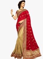 Roop Kashish Beige Embroidered Saree