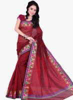 Roop Kashish Maroon Solid Saree