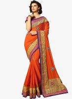 Roop Kashish Orange Embroidered Saree