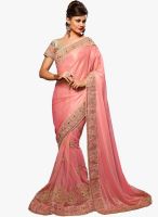 Roop Kashish Pink Embroidered Saree