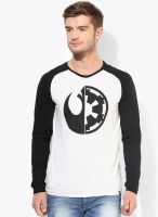 Star Wars Off White Printed Round Neck T-Shirt