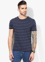 Tom Tailor Navy Blue Striped Round Neck T-Shirt