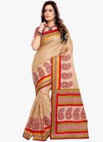 Triveni Sarees Beige Printed Casual Saree