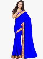 Triveni Sarees Blue Embroidered Saree