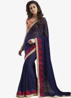 Triveni Sarees Blue Solid Saree