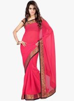 Triveni Sarees Pink Solid Saree