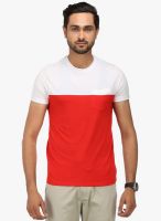 WYM Red Solid Round Neck T-Shirt