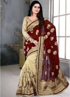 Xclusive Chhabra Maroon Embroidered Saree