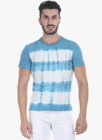 Zobello White Printed Round Neck T-Shirt