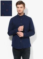 Allen Solly Navy Blue Printed Regular Fit Casual Shirt